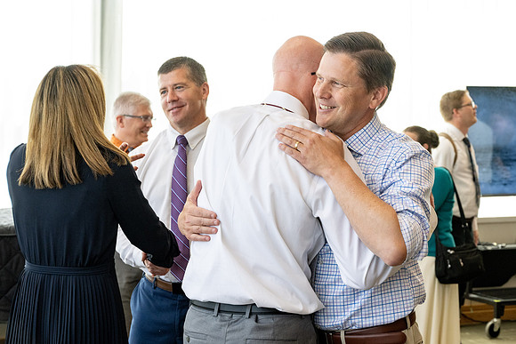 A reception for President Henry J Eyring and his wife Kelly to express their gratitude to employees of BYU-Idaho.