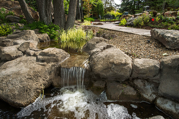 Water features in the Ricks Horticulture Gardens create a place of peace and tranquility.