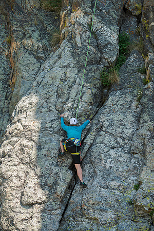 A massive rock buttress, several hundred feet tall on the South boundry of the Jackson Hole Ski resort. (Rock climber Kate West)