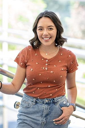 Student on campus for Admissions Viewbook.