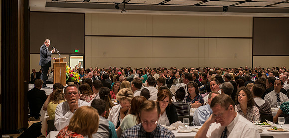 The Employee Banquet at the start of the 2013 shool year is held in the Manwaring Center Ballroom.  Pres Clark and Elder Halstrom each gave a few remarks.