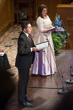 Sam Chiba and Rebecca Busselberg perform a song from Robert Cundick's 'The Redeemer'. Photo by Ryan Chase.