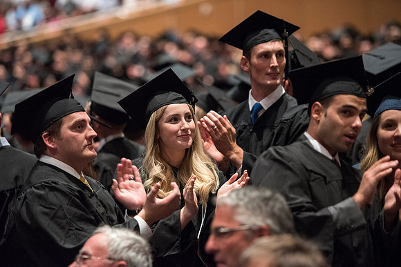 Students of Brigham Young University-Idaho at graduation of the Spring 2016 semester. Photo by Ryan Chase.