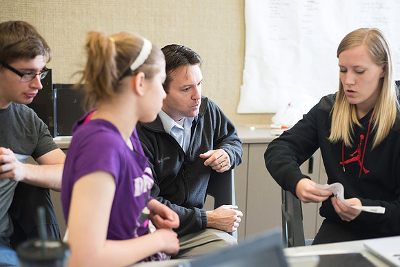 Graphic Design Class taught by Shawn Randall. Students work in teams designing museum space for the Geotourism Museum in Driggs, Idaho. The winning group will help implement their design.