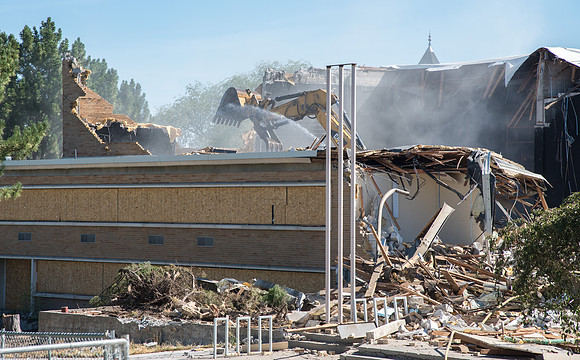 Big D Construction doing some major Destruction to the Kirkham Building.