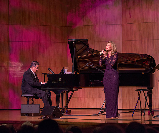 Marvin Goldstein and Vanessa Joy perform in the Barrus Concert Hall during education week at BYU-Idaho.