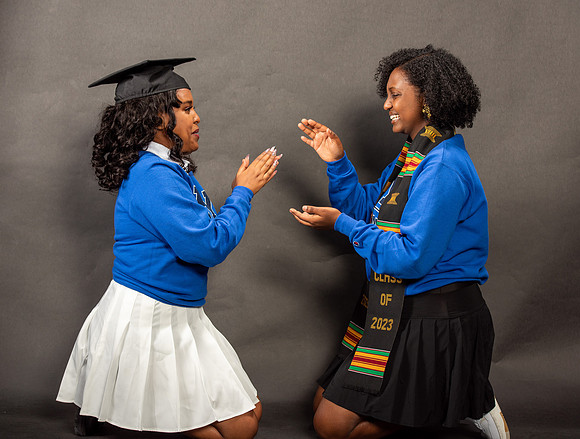Graduation Portraits of Hermela Denboba and Hana Edossa.