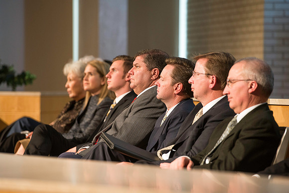 Parents meet with President and Sister Gilbert along with others members of the Executive Office during a Q&A.