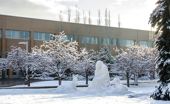 A nativity in front of the John Taylor Building celebrates the birth of Our Lord and Savior, Jesus Christ.