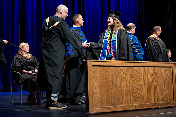Graduates during convocation for the College of Performing and Visual Arts.