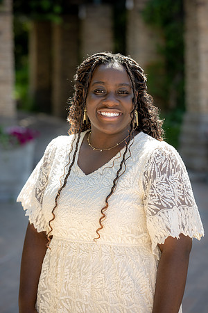Student on campus for Admissions Viewbook.