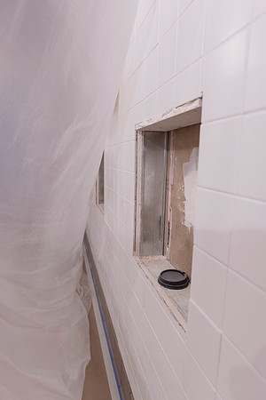 The serving side of the tasting lab in the new science building will have windows to serve food through for taste testing.