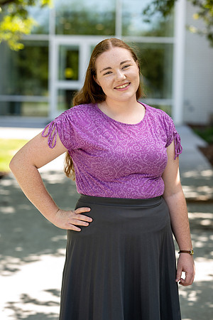 Student on campus for Admissions Viewbook.