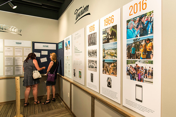 "The Evolution of Yellowstone, Celebrating 100 Years of Park Service" A new display designed by BYU-Idaho students as part of their course work for a Graphic Design class taught by Shawn Randall.