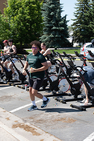 Students swim, bike, and run at the Hart Pool, and at the stadium Field.