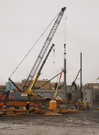 Construction on the Auditorium, later named the BYU-Idaho Center.