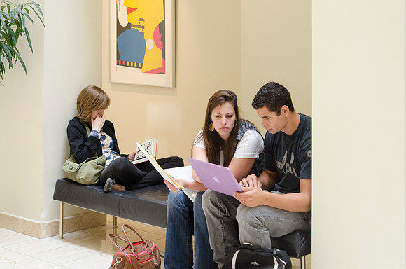 Students studying in the Spori Building