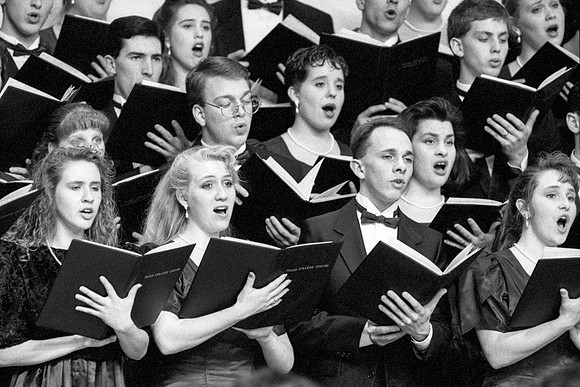 Members of the Choir singing a piece