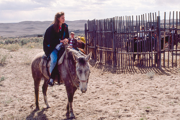 Biology students take a Field Trip to the Sand Dunes to go horseback riding with Mel Griffeth.