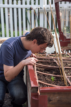 Reese Nelson teaches the Home Gardening course where students learn to plant, tend, and cultivate garden fruits, flowers, plants, and vegtables.