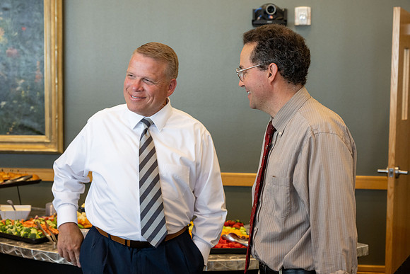 A reception for President Henry J Eyring and his wife Kelly to express their gratitude to employees of BYU-Idaho.
