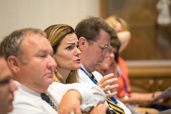 Faculty participate in breakout sessions as part of the Online Learning & Teaching Conference.