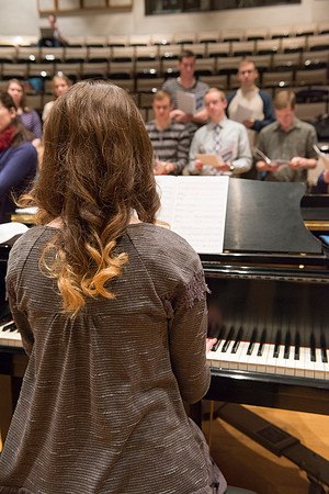 Students sing under the direction of Brother Randall Kempton in the Collegiate Singers ensemble.