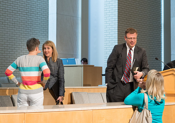 Parents meet with President and Sister Gilbert along with others members of the Executive Office during a Q&A.