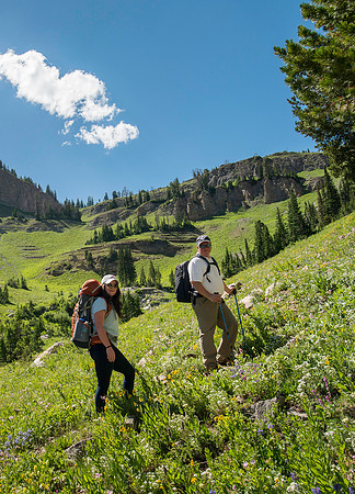 A massive rock buttress, several hundred feet tall on the South boundry of the Jackson Hole Ski resort. (Michael Ballard and Taylor Ray)