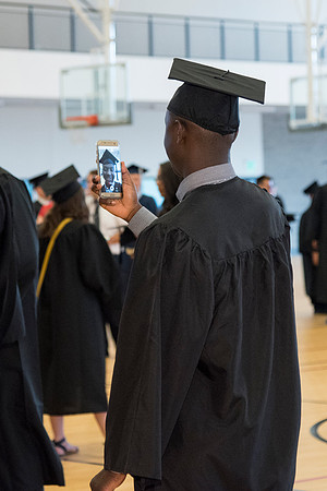 Students of Brigham Young University-Idaho prior to convocation of the Spring 2016 semester. Photo by Ryan Chase.