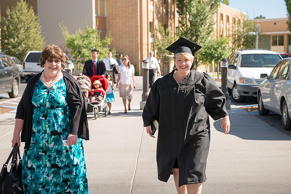 Graduates gather for BYU-Idaho commencement.