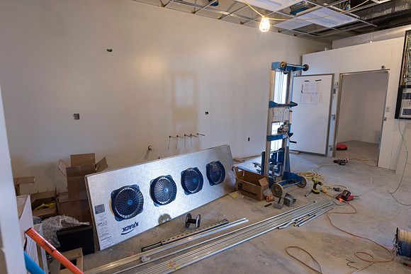 Faculty Members tour the new science building while it is still under construction.