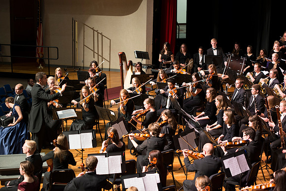 Performance of 'How Beautiful Upon the Mountains' in the College of Southern Idaho auditorium.