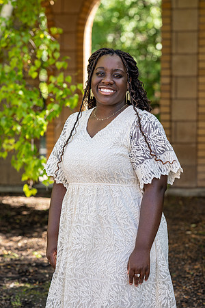 Student on campus for Admissions Viewbook.