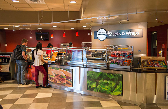 Stacks &amp; Wraps, one of your options in the Crossroad Foodcourt.