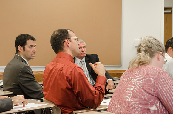 Faculty &amp; Staff attending classes held at faculty meeting Fall 2013