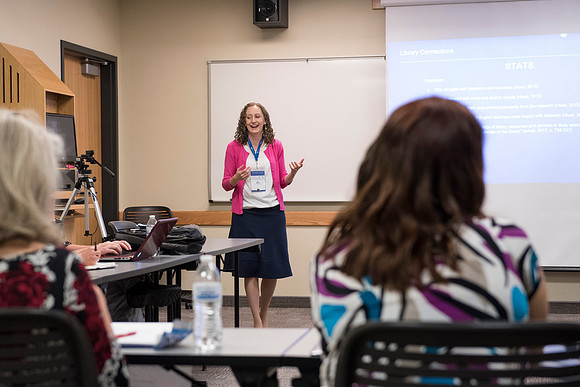 Faculty participate in breakout sessions as part of the Online Learning & Teaching Conference.