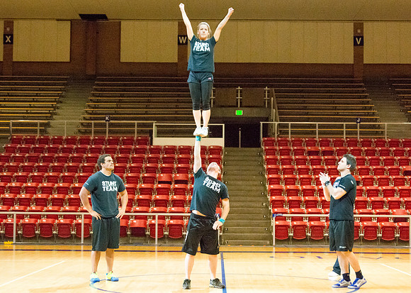 The Brigham Young University-Idaho Spirit team show off their moves in a variety of acrobatic stunts, sheer strength, and dancing styles in their end of the semester showcase.
