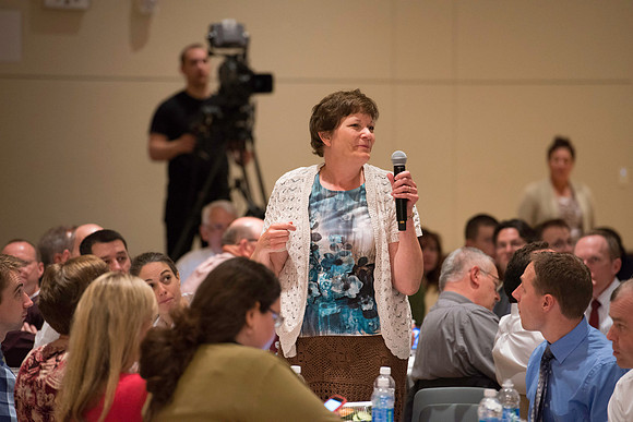 Dr. Maryellen Weimer addresses the faculty during a luncheon. Maryellen Weimer, Professor Emerita of Teaching and Learning at Penn State Berks, edits The Teaching Professor, a monthly higher education