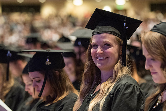 Graduates of Brigham Young University-Idaho at Convocation ceremony of the Spring 2016 semester. Photo by Ryan Chase.