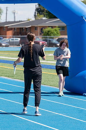 Students swim, bike, and run at the Hart Pool, and at the stadium Field.
