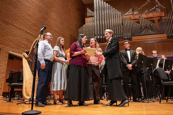 A retirement concert and reception for Diane Soelberg the director of the Symphony Band.