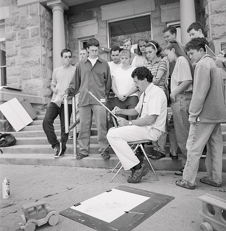 Art Class in front of the Jacob Spori Building.