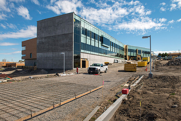 Construction continues on the new Science Technology Building.