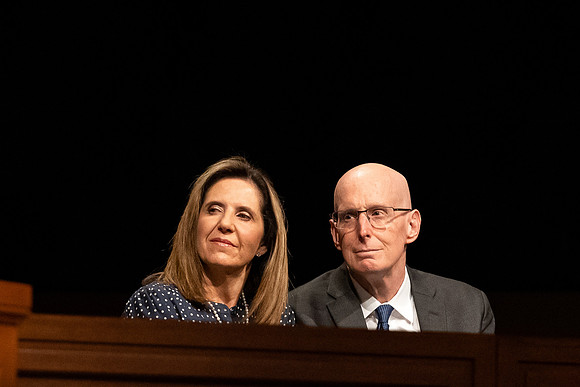 President Henry J. Eyring and his wife Kelly at devotional.