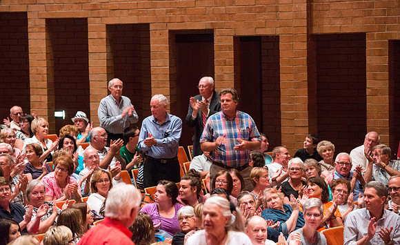 Marvin Goldstein and Vanessa Joy perform in the Barrus Concert Hall during education week at BYU-Idaho.