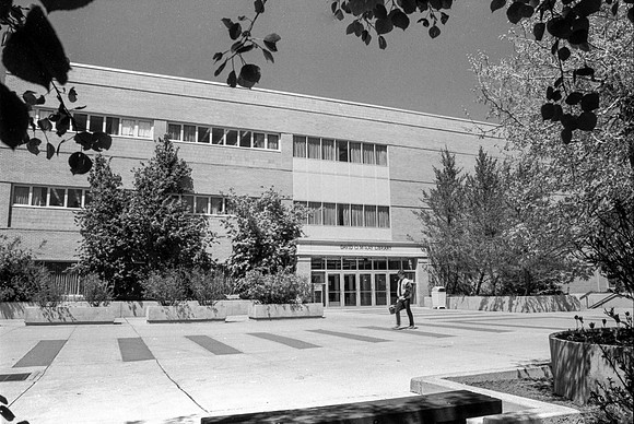 A view of the David O. McKay Library on Campus