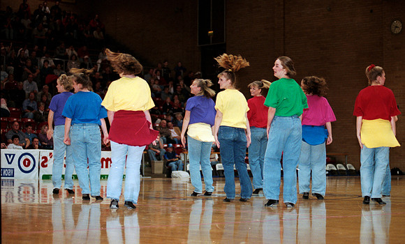 Dancers preform at halftime.