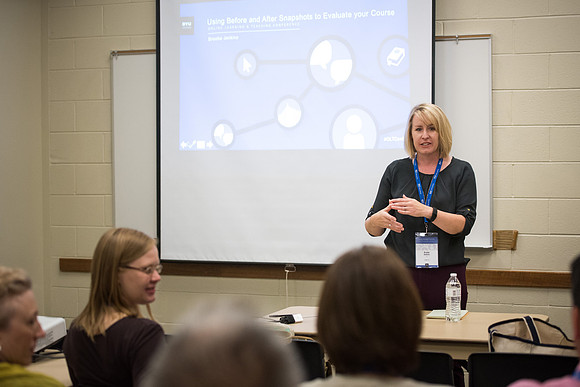 Online Instructors come to BYU-Idaho campus for further learning to enhance teaching skills. Instructor: Brooke Jenkins.
