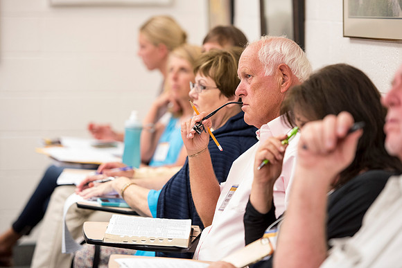 Many people gather to hear speakers and learn during Education Week at BYU-I. 2016